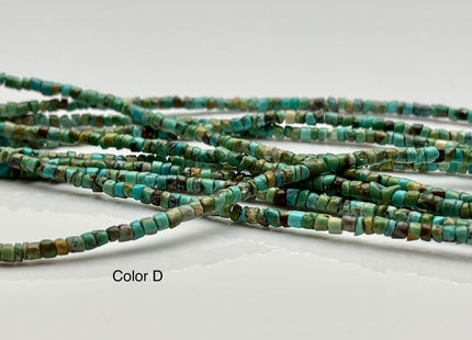 3 mm 100% All Natural Turquoise Heishi Rondelle Shape Genuine Rare Natural Color Turquoise Gemstones Loose Beads 15.5 Inches Strand #2973