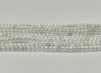 2 mm Faceted Round Tiny Clear Quartz Gemstone Beads Genuine Natural Clear Quartz Loose Beads 13 Inches Strand #4143
