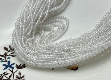 2 mm Faceted Round Tiny Clear Quartz Gemstone Beads Genuine Natural Clear Quartz Loose Beads 13 Inches Strand #4143