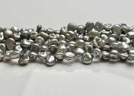 5x7-8 mm AA High Luster Silver Gray Keshi Freshwater Pearl Beads Top Drilled Gray Keshi Pearls Dancing Silver Pearl Beads #345