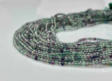 2.5 mm Faceted Round Tiny Mixed Green and Purple Fluorite Gemstone Beads Genuine Natural Fluorite Loose Beads 13 Inches Strand #4116