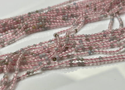 2-2.5 mm Faceted Round Tiny Mixed Pink and Blue Morganite Gemstone Beads Genuine Natural Morganite Loose Beads 13 Inches Strand #4117