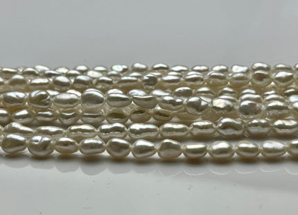 3-4mm 5-7mm AAAAA Natural White Keshi Nugget Freshwater Pearl Center Drilled Keshi Pearl Genuine Super High Luster Tiny Keshi Pearl #P2150