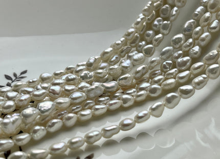 3-4mm 5-7mm AAAAA Natural White Keshi Nugget Freshwater Pearl Center Drilled Keshi Pearl Genuine Super High Luster Tiny Keshi Pearl #P2150