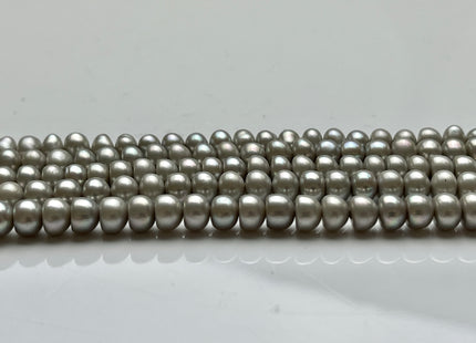 5mm 6mm AA Gray Color Round Button Freshwater Pearl Beads Genuine High Luster Smooth Freshwater Button Pearls #P2149