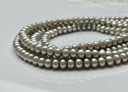 5mm 6mm AA Gray Color Round Button Freshwater Pearl Beads Genuine High Luster Smooth Freshwater Button Pearls #P2149