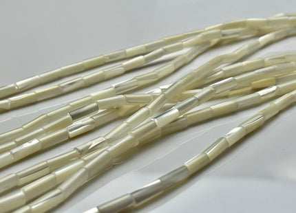 4x8-13 mm Tube Shape Natural Mother of Pearl Gemstone Beads Genuine White Mother of Pearl MOP Gemstones Loose Beads 15.5 Inches Strand #4118