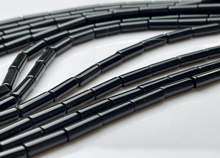 4x12-13 mm Tube Shape Natural Onyx Gemstone Beads Genuine Black Onyx Gemstones Loose Beads 15.5 Inches Strand #4119
