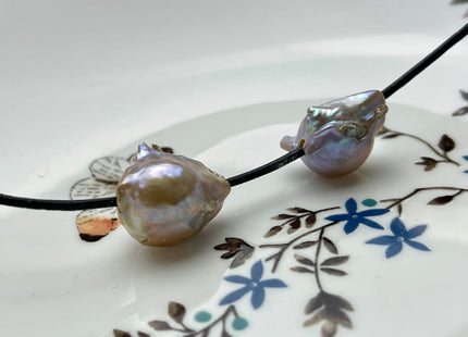 ONE Piece 16-19x25-30 mm AA Large Hole Jumbo Natural Mauve Pink Baroque Pearl Hole Size 2.2mm Genuine High Luster Baroque Pearls #P2184