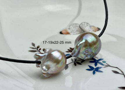 ONE Piece 16-19x25-30 mm AA Large Hole Jumbo Natural Mauve Pink Baroque Pearl Hole Size 2.2mm Genuine High Luster Baroque Pearls #P2184