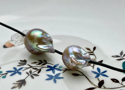 ONE Piece 16-19x25-30 mm AA Large Hole Jumbo Natural Mauve Pink Baroque Pearl Hole Size 2.2mm Genuine High Luster Baroque Pearls #P2184