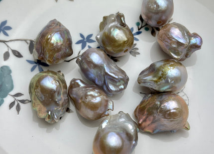 ONE Piece 16-19x25-30 mm AA Large Hole Jumbo Natural Mauve Pink Baroque Pearl Hole Size 2.2mm Genuine High Luster Baroque Pearls #P2184