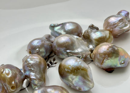 ONE Piece 16-19x25-30 mm AA Large Hole Jumbo Natural Mauve Pink Baroque Pearl Hole Size 2.2mm Genuine High Luster Baroque Pearls #P2184