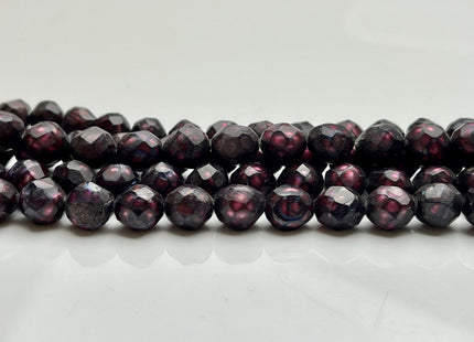 7-8 mm Faceted Potato Freshwater Pearl Burgundy Red Color Genuine Very Rare Shiny Faceted Cultured Freshwater Pearl 48 Pieces #P2155
