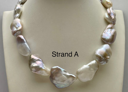 One-Of-A-Kind AAA Very Rare Natural White Pink Mixed Freshwater Keshi Pearl Genuine High Luster Natural Jumbo Keshi Nugget Pearls #P2176