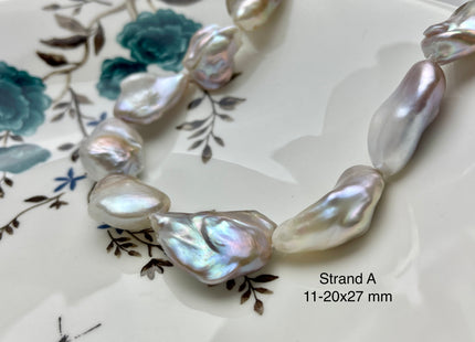 One-Of-A-Kind AAA Very Rare Natural White Pink Mixed Freshwater Keshi Pearl Genuine High Luster Natural Jumbo Keshi Nugget Pearls #P2176