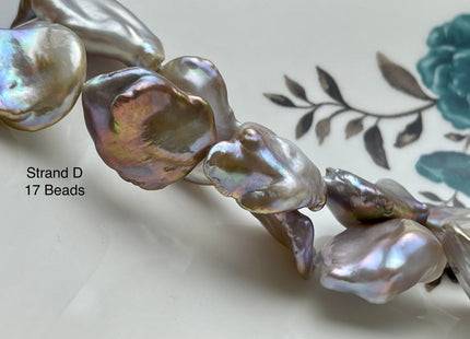 One-Of-A-Kind AAA Very Rare Natural White Pink Mixed Freshwater Keshi Pearl Genuine High Luster Natural Jumbo Keshi Nugget Pearls #P2176