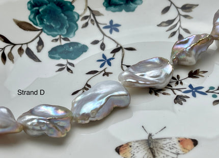 One-Of-A-Kind AAA Very Rare Natural White Pink Mixed Freshwater Keshi Pearl Genuine High Luster Natural Jumbo Keshi Nugget Pearls #P2176