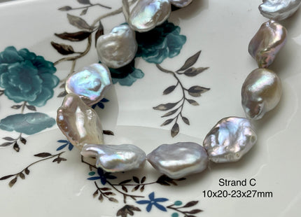 One-Of-A-Kind AAA Very Rare Natural White Pink Mixed Freshwater Keshi Pearl Genuine High Luster Natural Jumbo Keshi Nugget Pearls #P2176