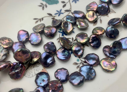 10-13 mm Rainbow Blue Peacock Color Keshi Freshwater Pearls Beads Genuine High Luster Top Drilled Peacock Keshi Cornflake Pearls #P2181