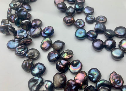 10-13 mm Rainbow Blue Peacock Color Keshi Freshwater Pearls Beads Genuine High Luster Top Drilled Peacock Keshi Cornflake Pearls #P2181