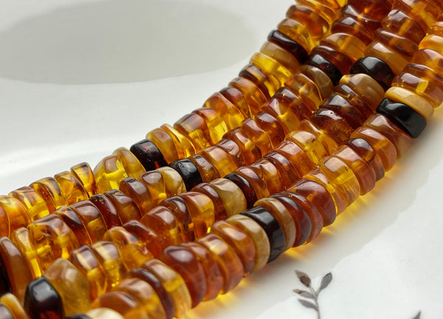12 mm Heishi Rondelle Natural Honey Gold Gemstone Beads Multi Yellow Brown Black Color Honey Gold Loose Gemstone Disc Shape Beads #3953