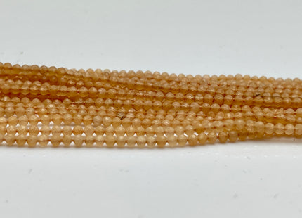 2 mm Faceted Round Tiny Peach Quartz Gemstone Beads Genuine Natural Quartz Loose Beads 13 Inches Strand #4125
