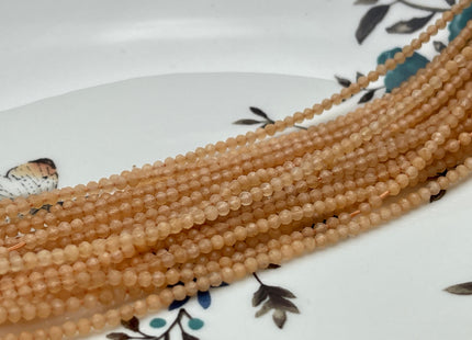 2 mm Faceted Round Tiny Peach Quartz Gemstone Beads Genuine Natural Quartz Loose Beads 13 Inches Strand #4125