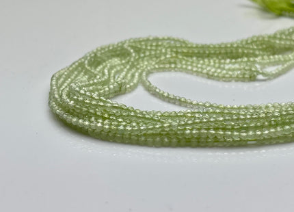 2 mm Faceted Round Tiny Light Green Prehnite Gemstone Beads Genuine Natural Prehnite Loose Beads 13 Inches Strand #4128