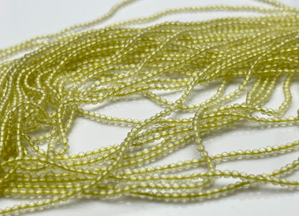 2 mm Faceted Round Tiny Lemon Quartz Gemstone Beads Genuine Natural Quartz Loose Beads 13 Inches Strand #4134