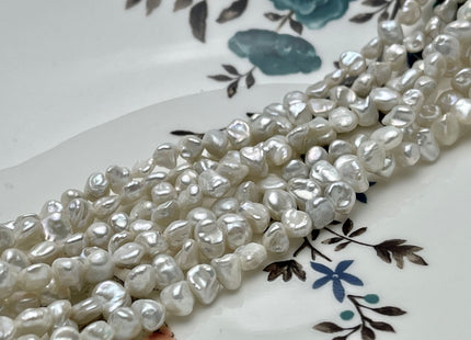 3.5-5 mm Natural White Keshi Nugget Freshwater Pearl Beads Center Drilled Keshi Pearls Genuine Freshwater Tiny Keshi Nugget Pearls #234