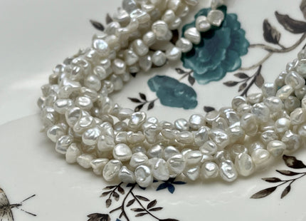 3.5-5 mm Natural White Keshi Nugget Freshwater Pearl Beads Center Drilled Keshi Pearls Genuine Freshwater Tiny Keshi Nugget Pearls #234