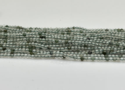 2 mm Faceted Round Tiny Multi Green Rutilated Quartz Gemstone Beads Genuine Natural Rutilated Quartz Loose Beads 13 Inches Strand #4135