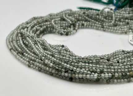 2 mm Faceted Round Tiny Multi Green Rutilated Quartz Gemstone Beads Genuine Natural Rutilated Quartz Loose Beads 13 Inches Strand #4135