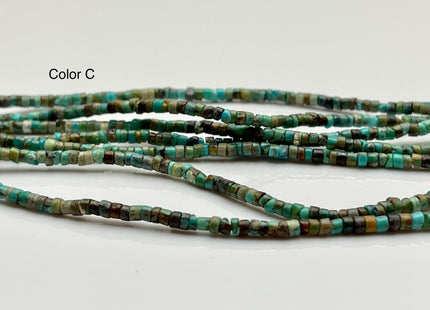 3 mm 100% All Natural Turquoise Heishi Rondelle Shape Genuine Rare Natural Color Turquoise Gemstones Loose Beads 15.5 Inches Strand #2973