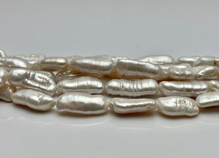 9-10x19-23 mm Natural White Biwa Stick Freshwater Pearl Beads Genuine High Luster Unique Natural White Biwa Stick Pearls #P2189