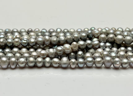 4-5 mm Silver Gray Color Potato Freshwater Pearl Beads Genuine Cultured Freshwater Pearl Beads Gray Potato Pearl Beads B Grade #P2192