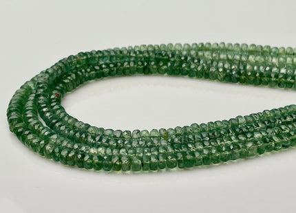 4-5.5 mm Natural Green Kyanite Gemstone Beads Faceted Rondelle Shape Graduated Genuine Green Kyanite Gemstone Beads 14 Inches Strand #4146