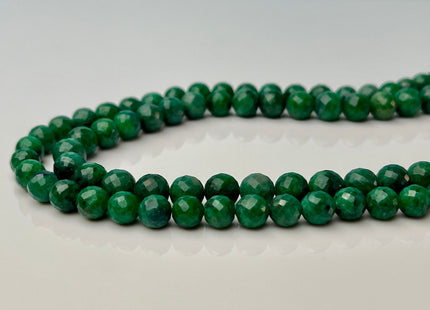 3 Pieces 7-8 mm Natural Emerald Gemstone Beads Faceted Round Shape Genuine Green Emerald Gemstone Bead #4157