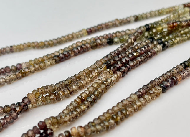 3.5 mm Natural Shaded Tundra Sapphire Gemstone Beads Faceted Rondelle Shape Genuine Tundra Sapphire Gemstone Bead 14 Inches Strand #4173