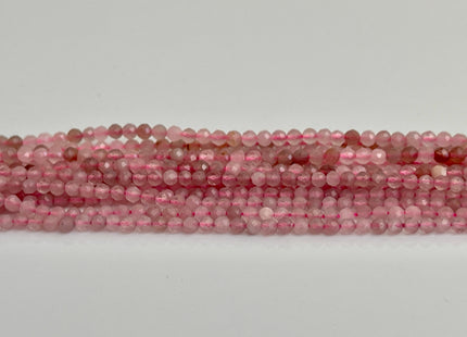 BEST DEAL 2.5 mm Faceted Round Tiny Rose Quartz Gemstone Beads Genuine Natural Pink Rose Quartz Loose Beads 15.5 Inches Strand #4176