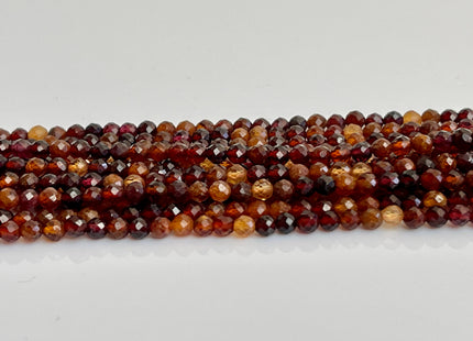 3.5mm AAA Faceted Round Tiny Hassonite Garnet Beads Genuine Natural Shaded Hassonite Garnet Loose Beads 15.5 Inches Strand #4178
