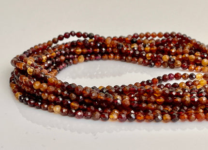 3.5mm AAA Faceted Round Tiny Hassonite Garnet Beads Genuine Natural Shaded Hassonite Garnet Loose Beads 15.5 Inches Strand #4178