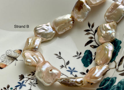 One-Of-A-Kind 18x26-18x33mm Very Rare HUGE Natural White Or Pink Freshwater Keshi Pearl Genuine Natural Jumbo Baroque Nugget Pearls #P2205