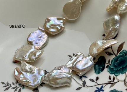 One-Of-A-Kind 18x26-18x33mm Very Rare HUGE Natural White Or Pink Freshwater Keshi Pearl Genuine Natural Jumbo Baroque Nugget Pearls #P2205