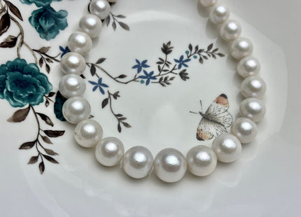 11-16 mm AAAAA Jumbo Size Freshwater Baroque Edison Pearl Beads Genuine Super High Luster Natural White Round Edison Pearls #P2208