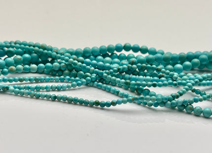 2mm 3mm 4mm 6mm Smooth Round Turquoise Gemstone Beads 15.5 Inches Strand #4179