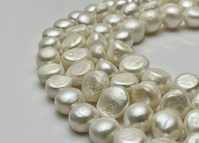 13-15mm Rare Jumbo Size Natural White Freshwater Nugget Pearls, Genuine Natural White Potato Nugget Shape Freshwater Pearls #P2226