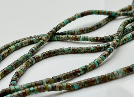 4 mm 100% All Natural Turquoise Heishi Rondelle Shape Genuine Rare Natural Color Turquoise Gemstones Loose Beads 15.5 Inches Strand #4183