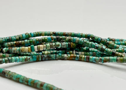 4 mm 100% All Natural Turquoise Heishi Rondelle Shape Genuine Rare Natural Color Turquoise Gemstones Loose Beads 15.5 Inches Strand #4182
